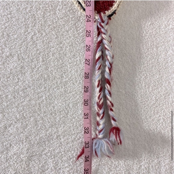 PSA Canada Burgundy Wool Inukshuk Knit Toque With Ear Flaps - Picture 9 of 12